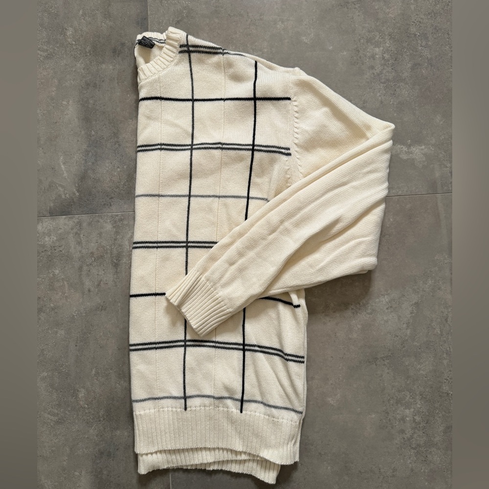 Oscar de la Renta Men’s XL White/Grey Sweater